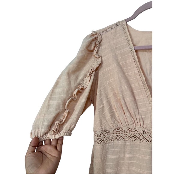 Free People Slow Pace Midi Size Medium Brand New Peach‎ Pink Salmon - Picture 12 of 12